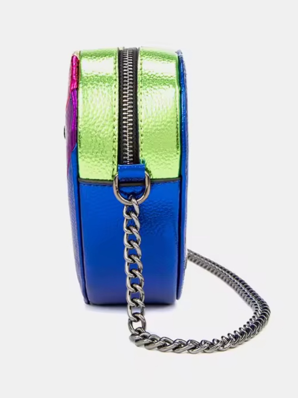 Kurt Geiger Heart-Shaped Rainbow Stripe Crossbody Bag - Picture 4 of 10